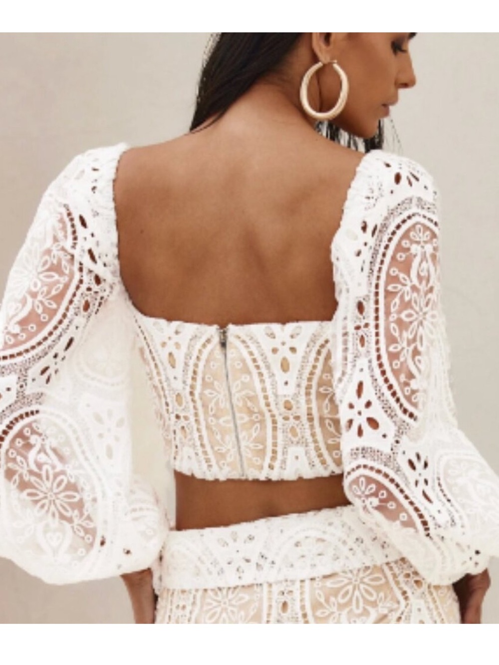 NWT 12th Tribe Cecilia Eyelet Crop Top - Picture 4 of 11